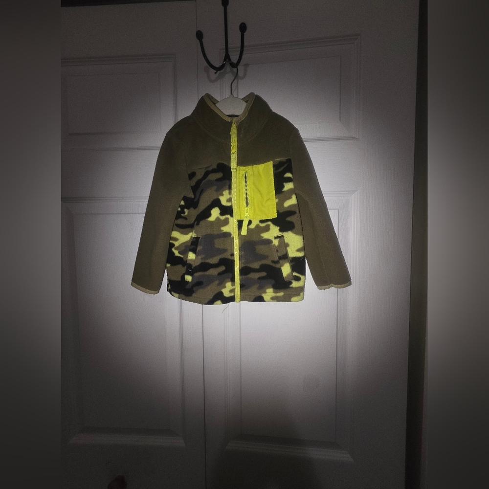 Jumping Beans Camouflage Jacket with Neon Highlights